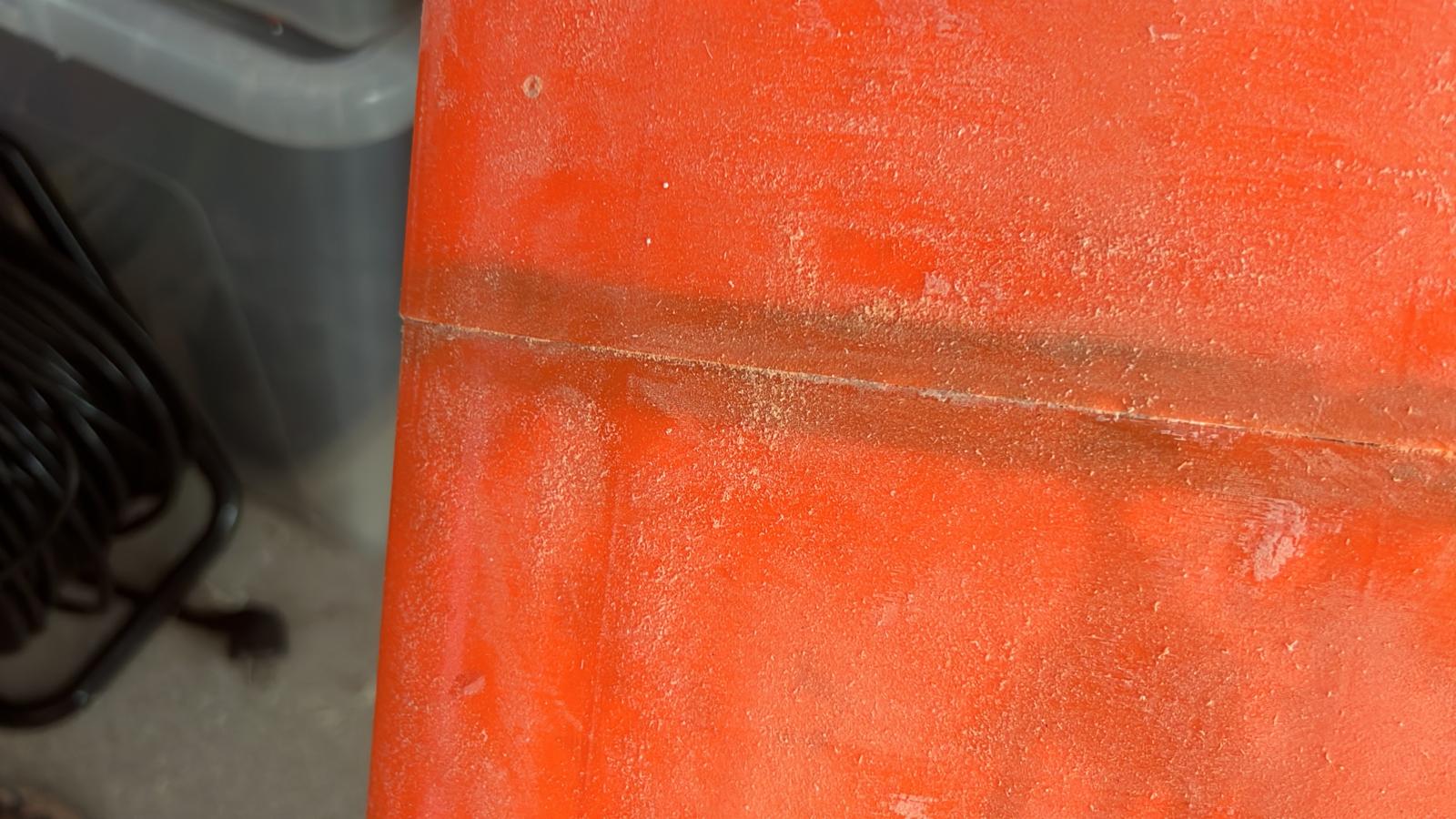 Rib epoxied into the shell