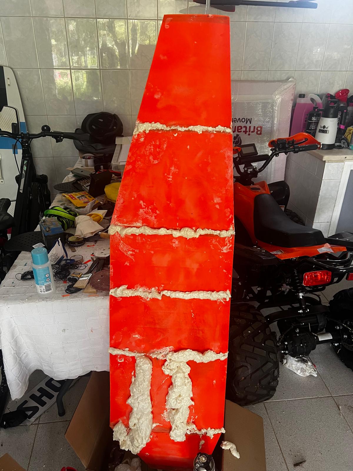 Foam curing inside the shells