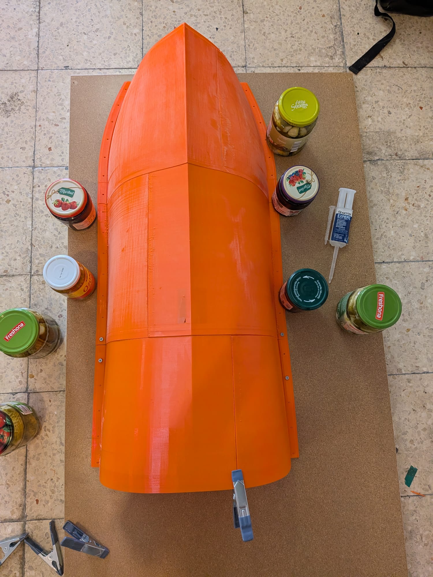 The assembled hull after gluing